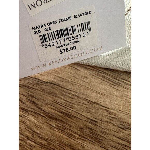 Kendra Scott Mayra Open Frame Earrings Iridescent Coral Illusion NEW $78 Gold - Picture 3 of 3